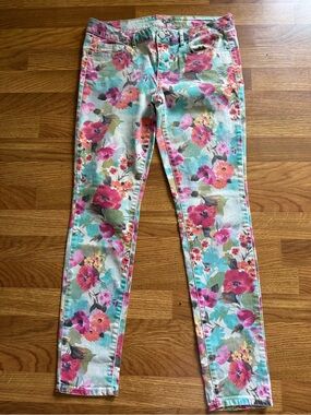Aeropostale Ashley Ultra Skinny Floral Print Denim Jeans